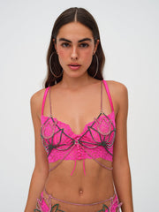 Tulip Rhinestone Bralette — Pink