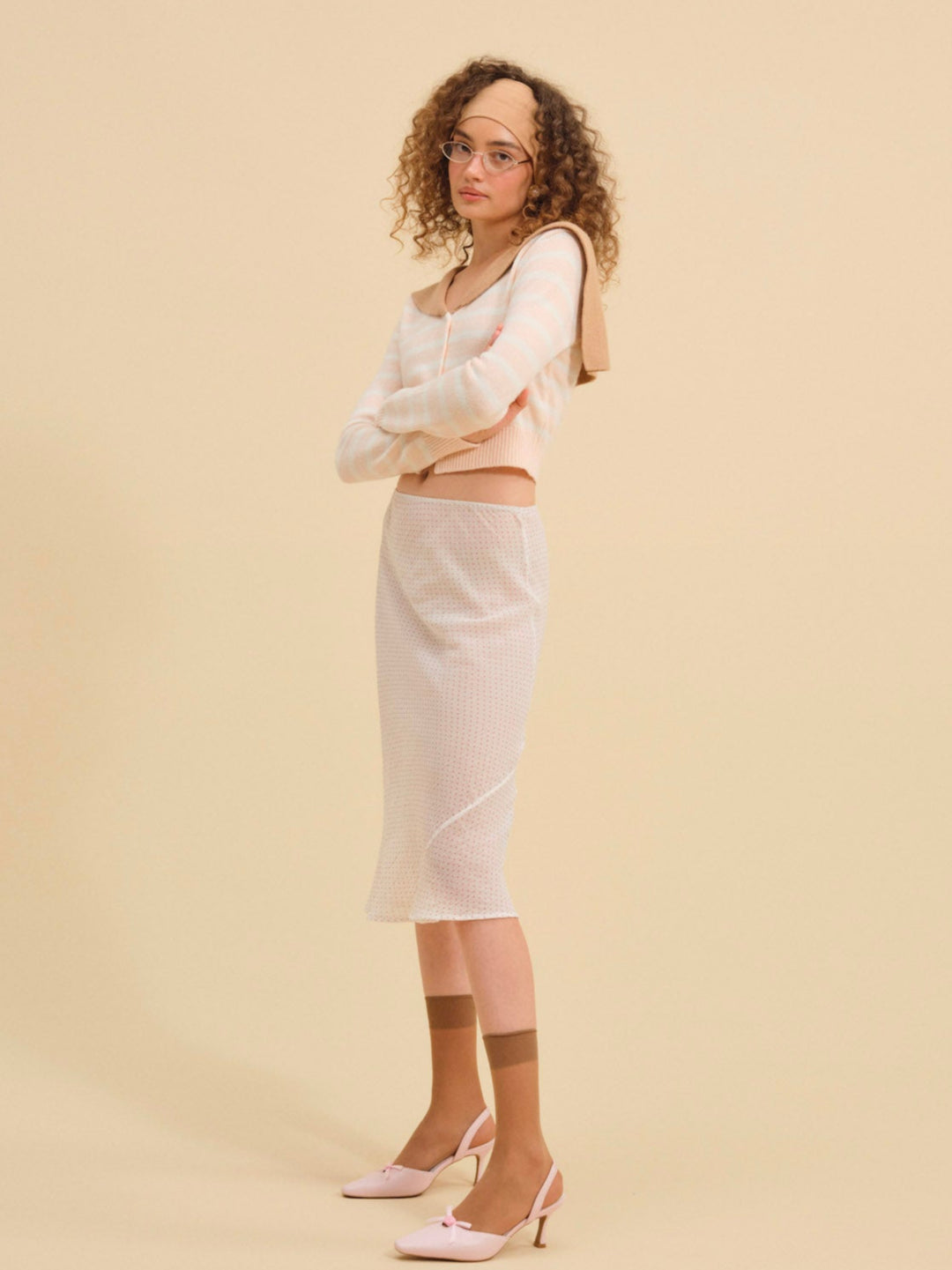 Sophia Stripe Cardigan — Pink