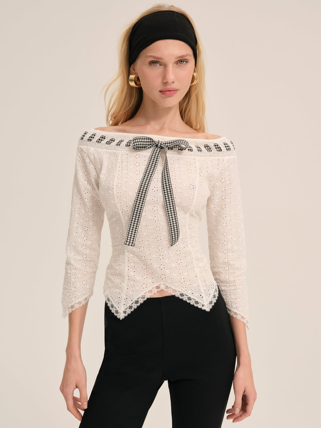 Rosie Ribbon Top — White