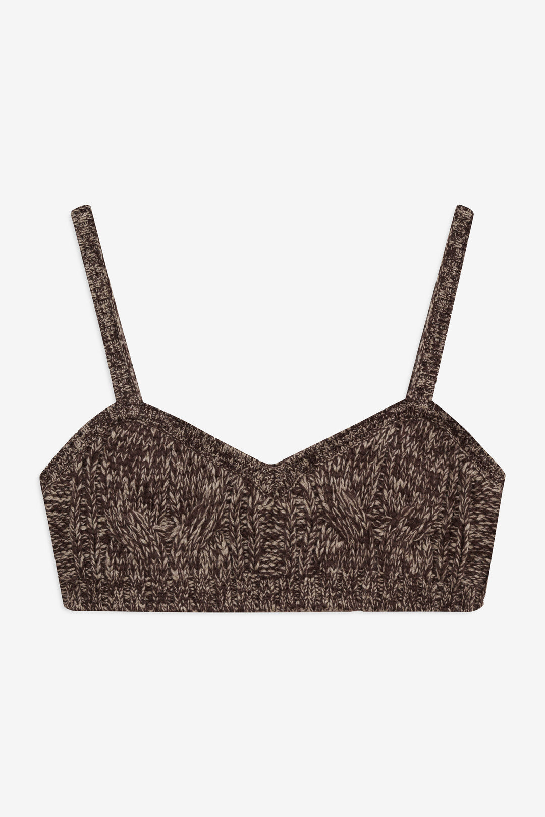 Nathalie Knit Bra Top — Brown