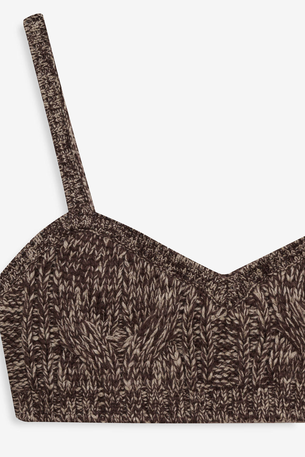 Nathalie Knit Bra Top — Brown