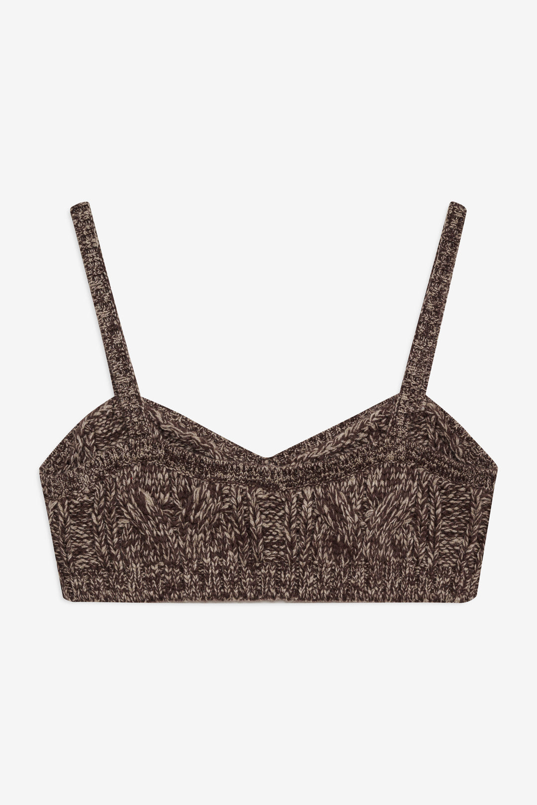 Nathalie Knit Bra Top — Brown