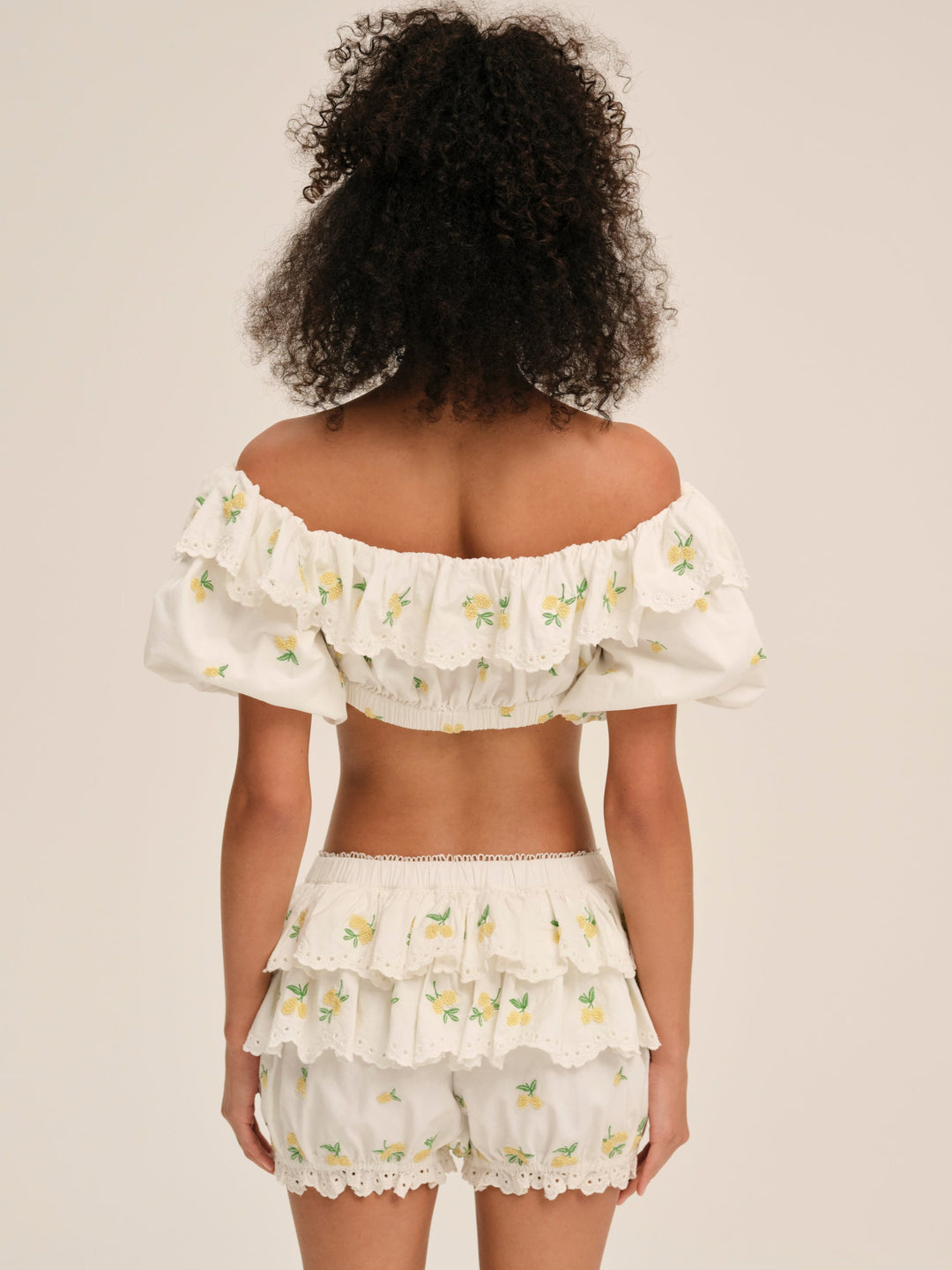 Lemon Spritz Crop Top — White