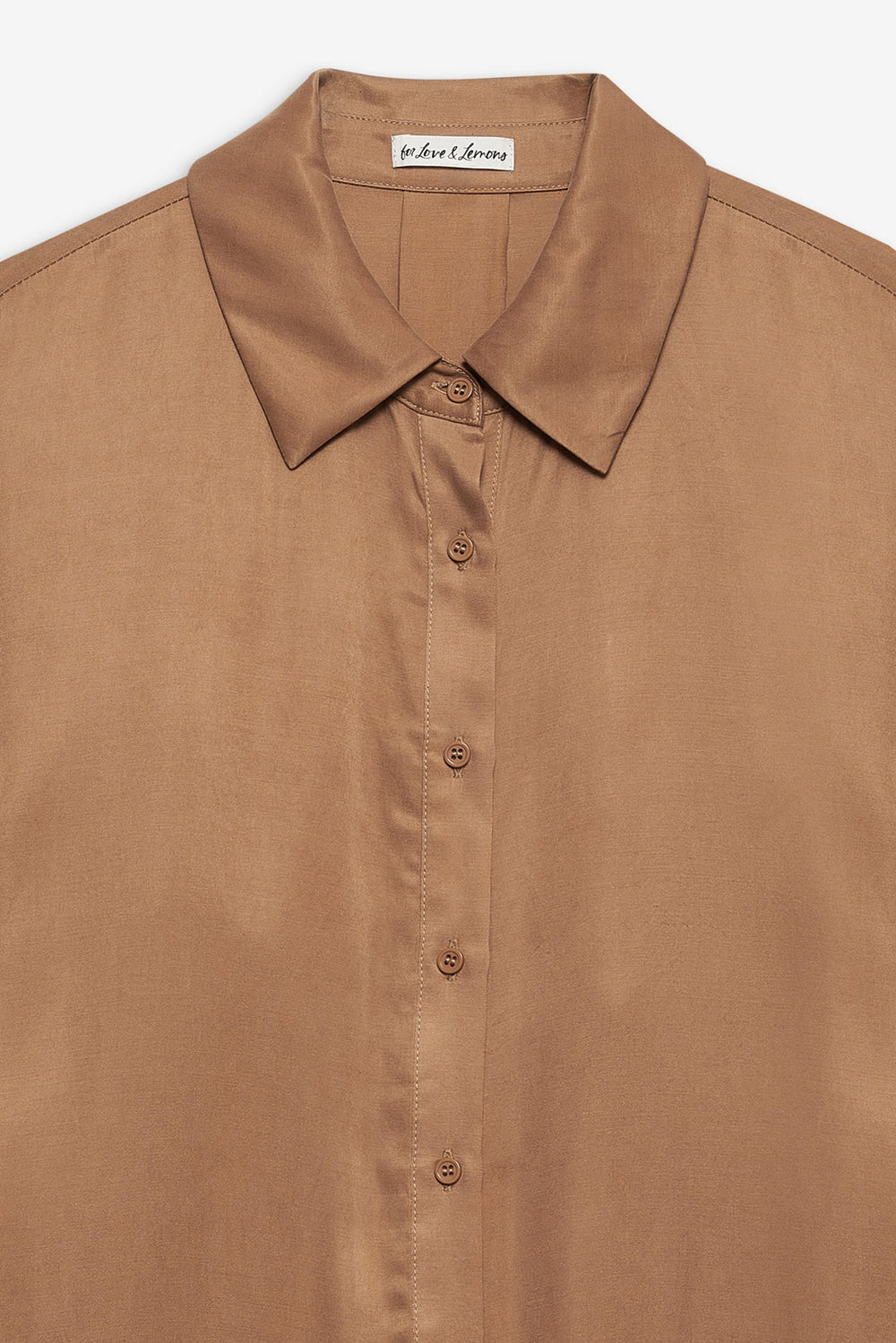 Clarabell Button Down Shirt — CAMEL