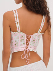 Naima Floral Bustier — Pink