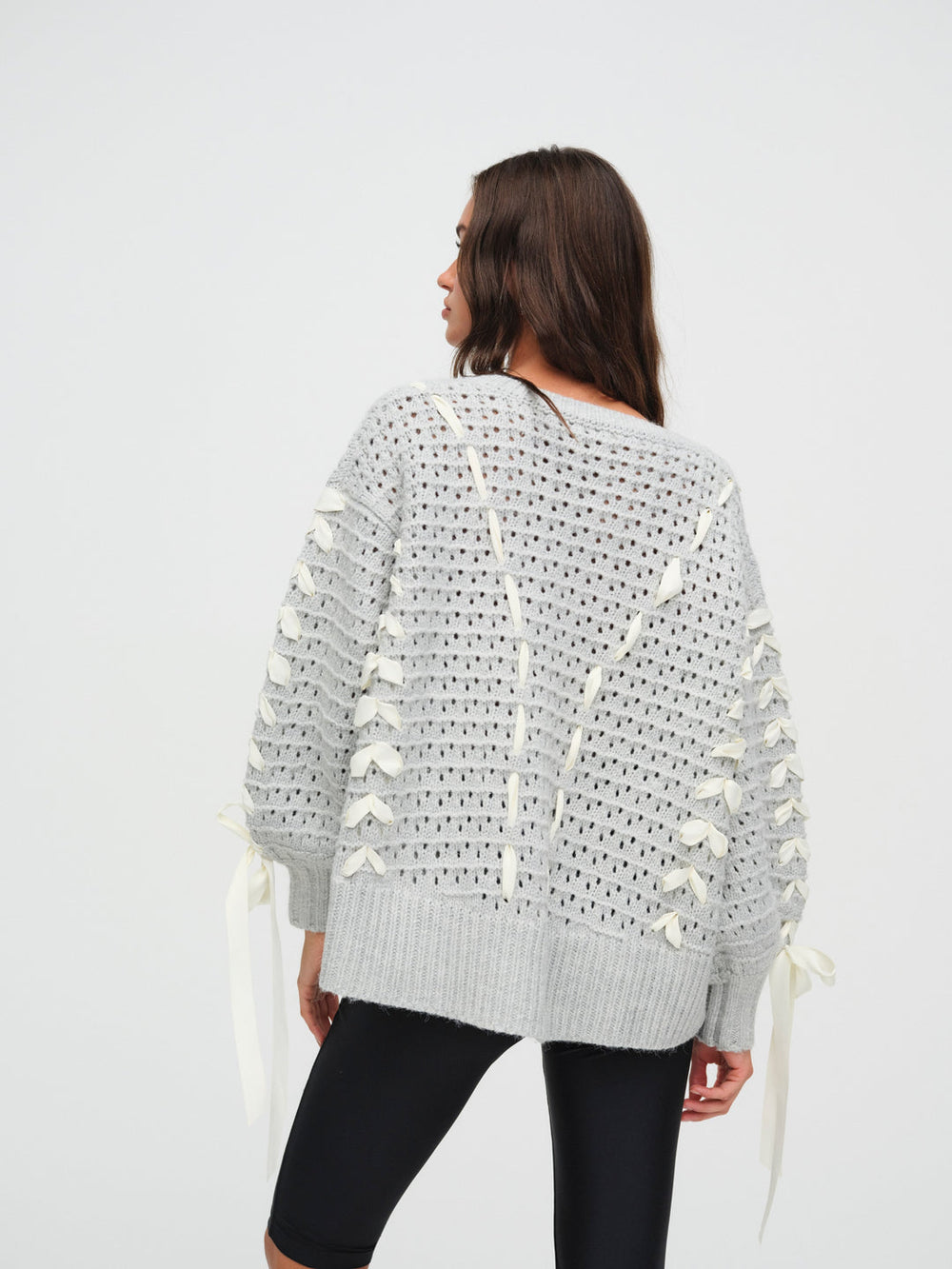 Liberty V Neck Sweater — Grey