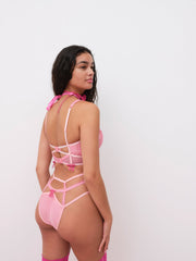 Needle Point Roses Bustier — Pink