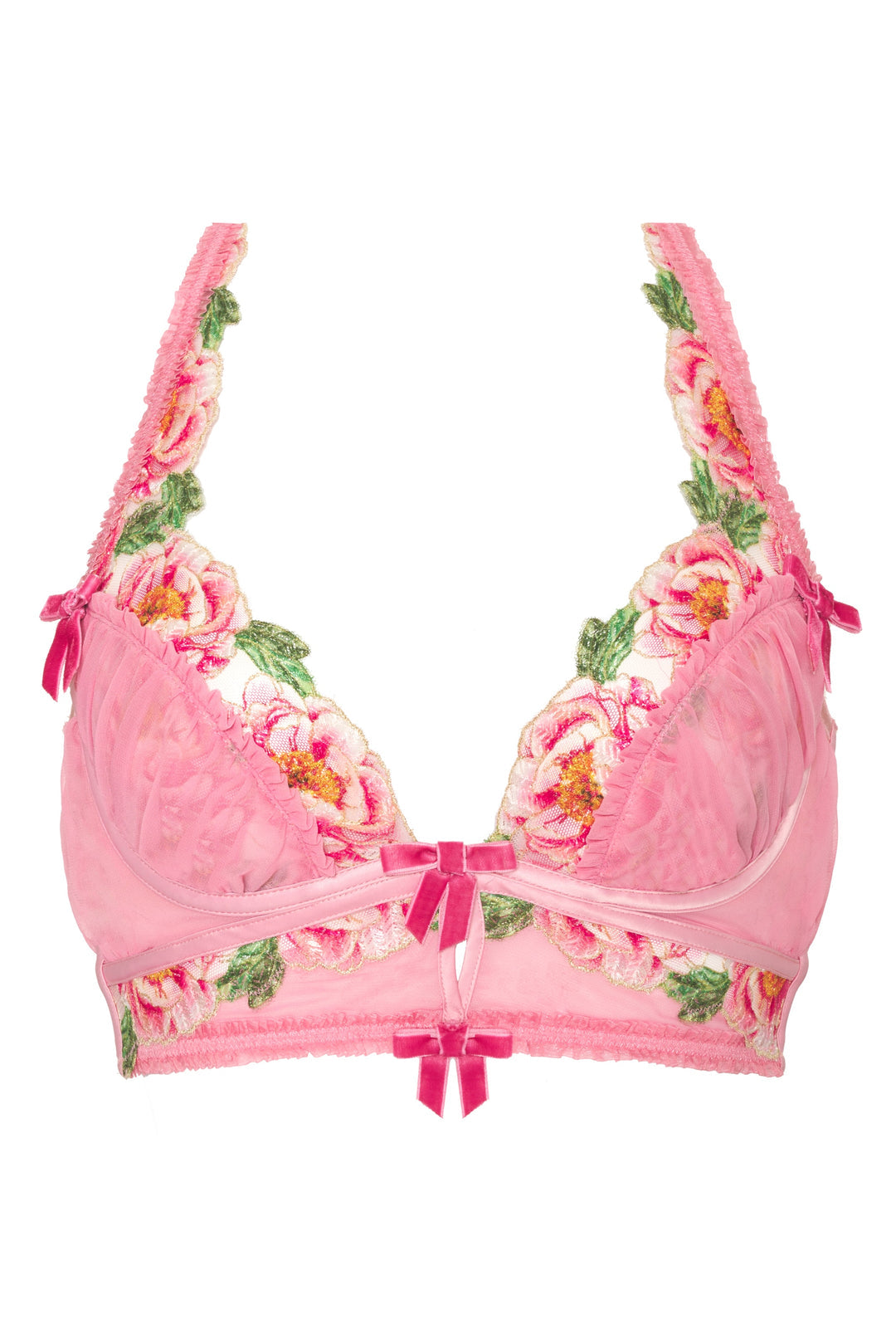 Needle Point Roses Bustier — Pink