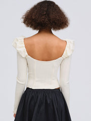 Aliyah Pointelle Top — Cream