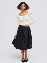 Aliyah Pointelle Top — Cream