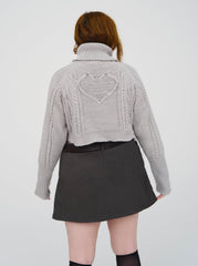 Vera Cropped Cut Out Sweater — Grey