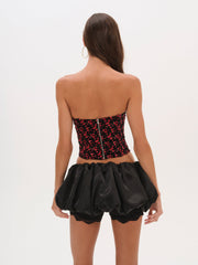 Berry Bud Bustier Top — Red