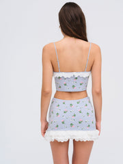 Amalia Knit Crop Top — Blue