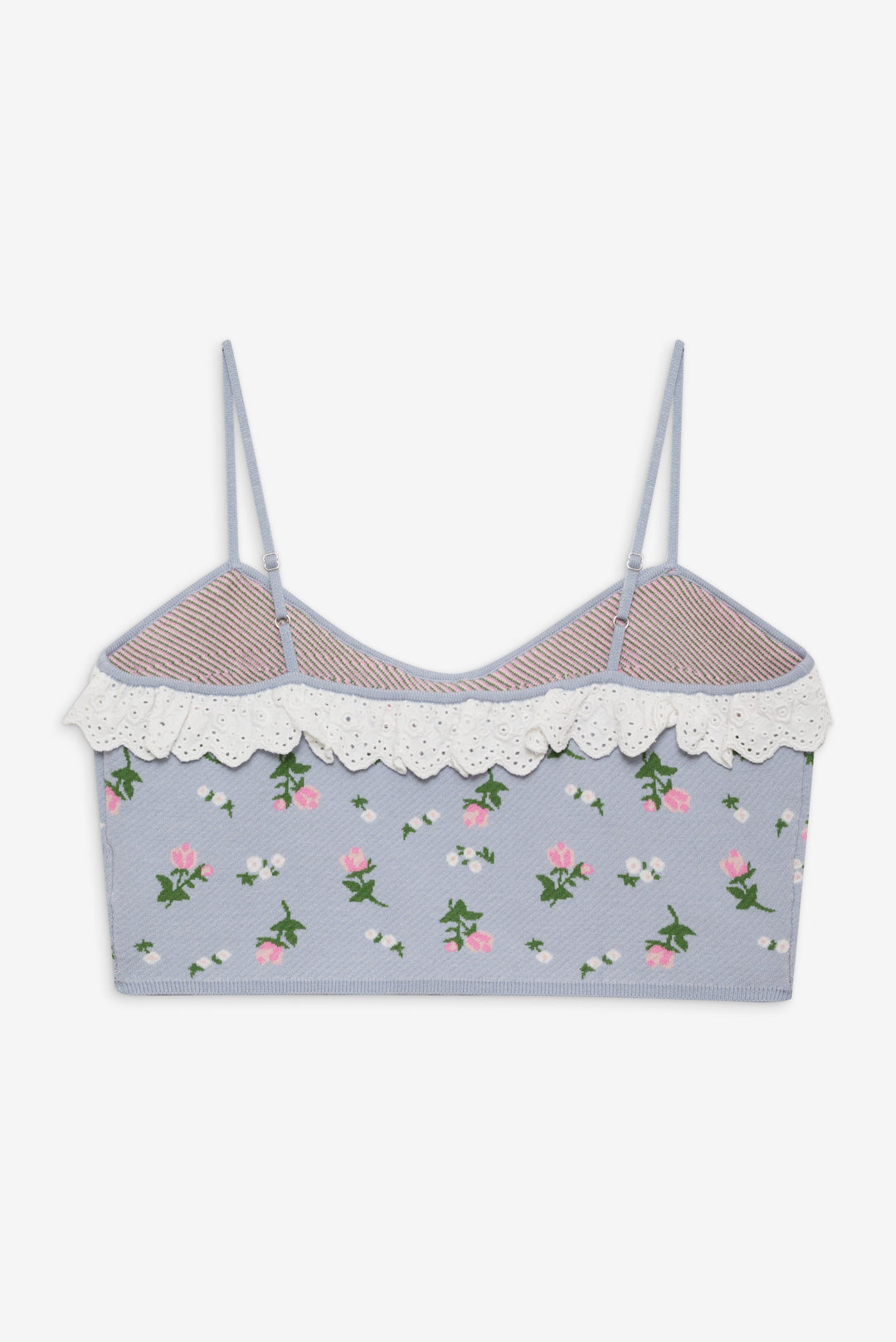 Amalia Knit Crop Top — Blue