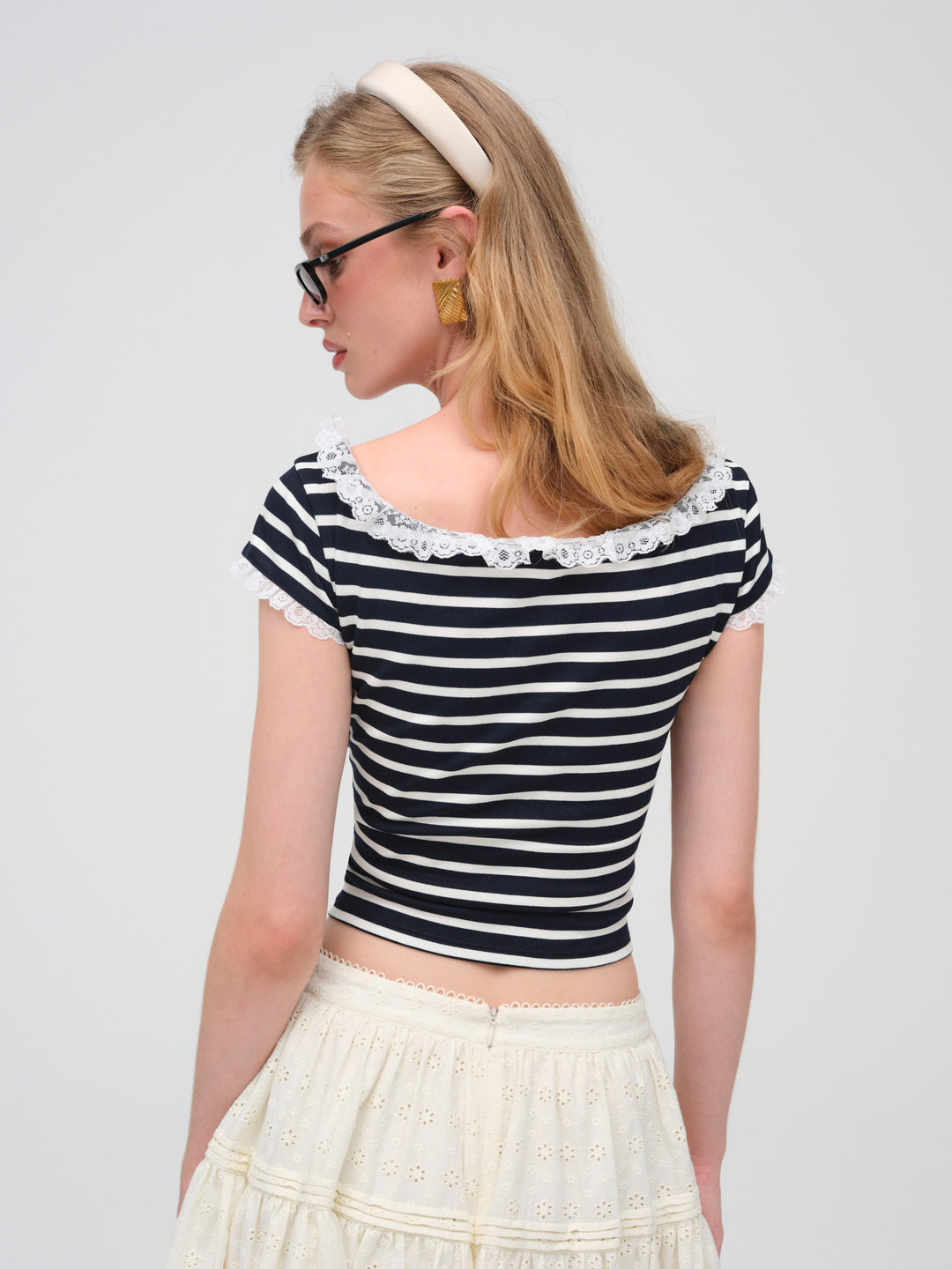 Suzette Stripe Top — Black