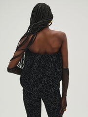 Midnight Velvet Bubble Top — Black