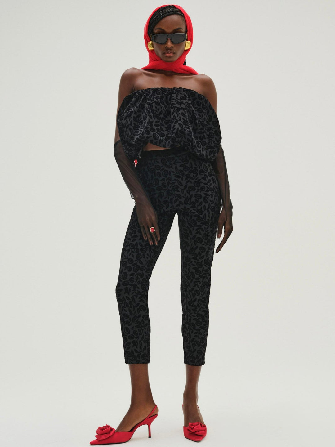 Midnight Velvet Bubble Top — Black