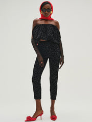 Midnight Velvet Bubble Top — Black