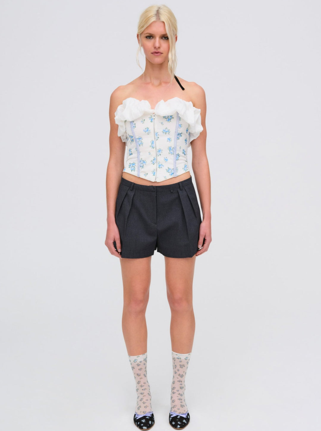 Evelyn Corset Top — Blue