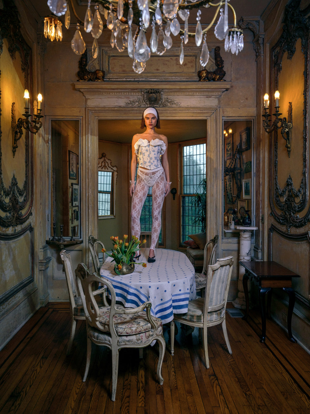 Evelyn Corset Top — Blue