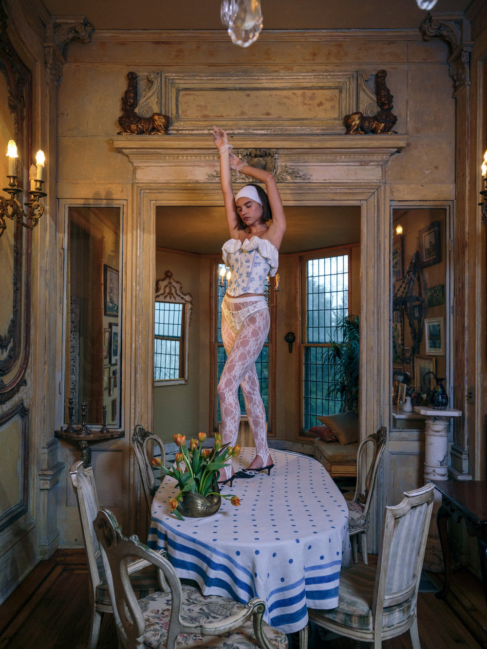 Evelyn Corset Top — Blue