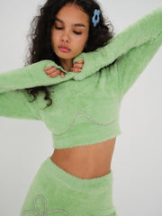 Reid Crop Sweater — Green