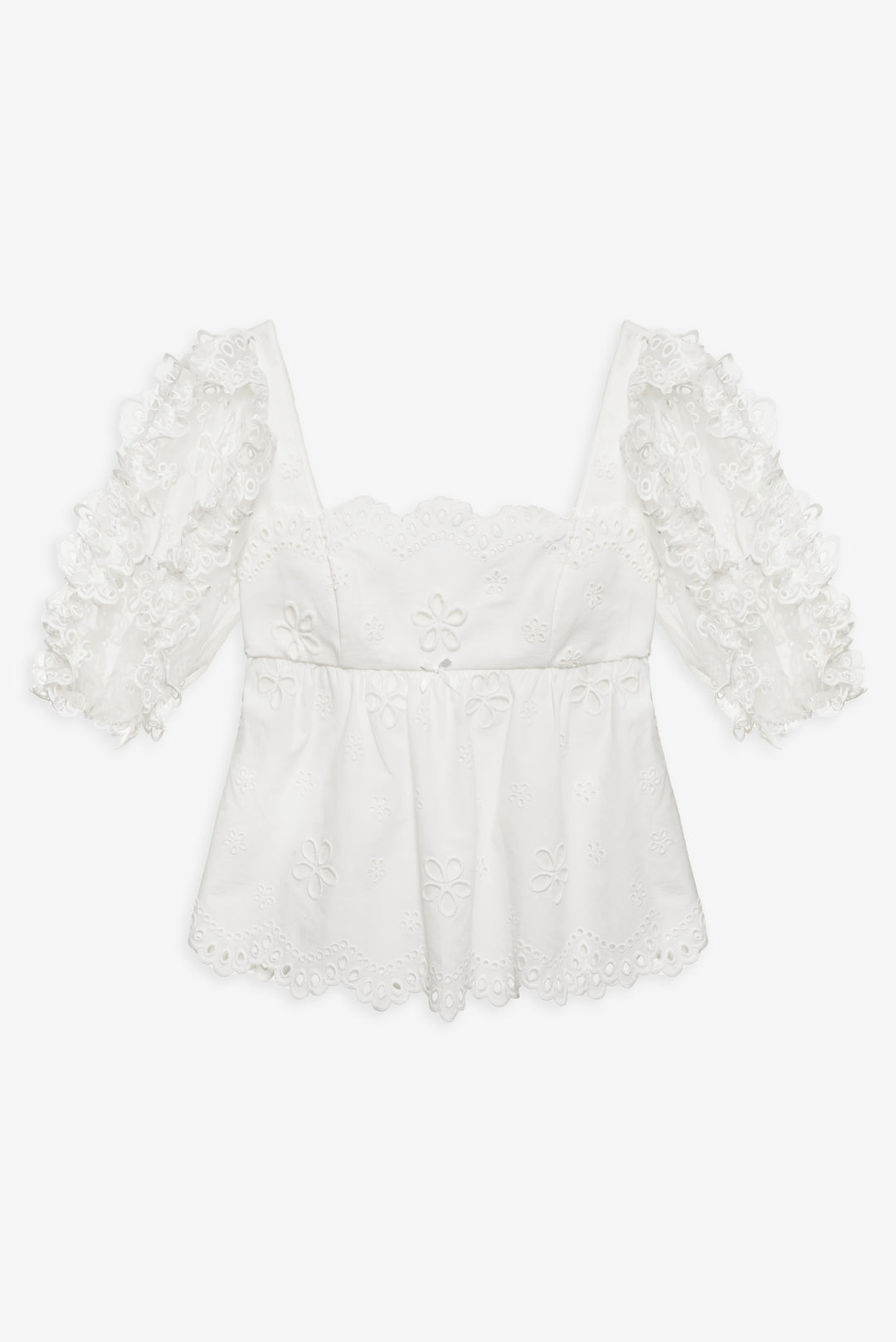 Daisy Eyelet Top — White