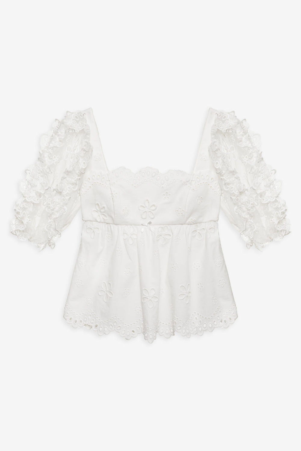 Daisy Eyelet Top — White