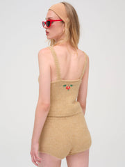 Grans Beaded Knit Tank — Tan