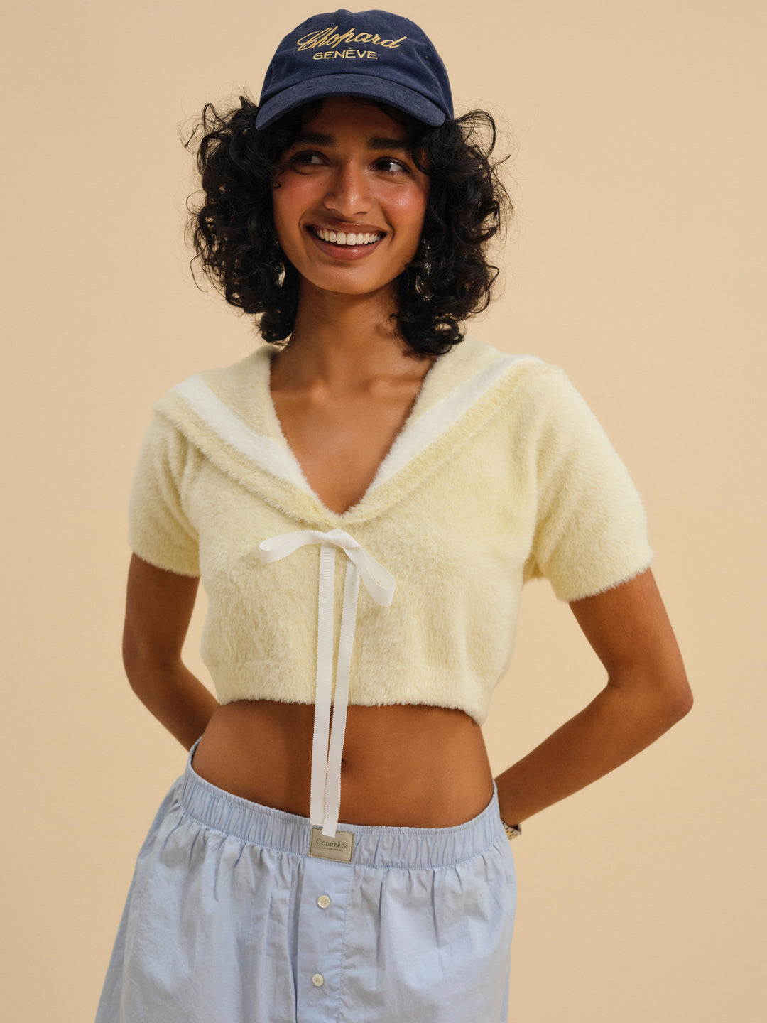 Kimmy Sailor Sweater Top — Yellow