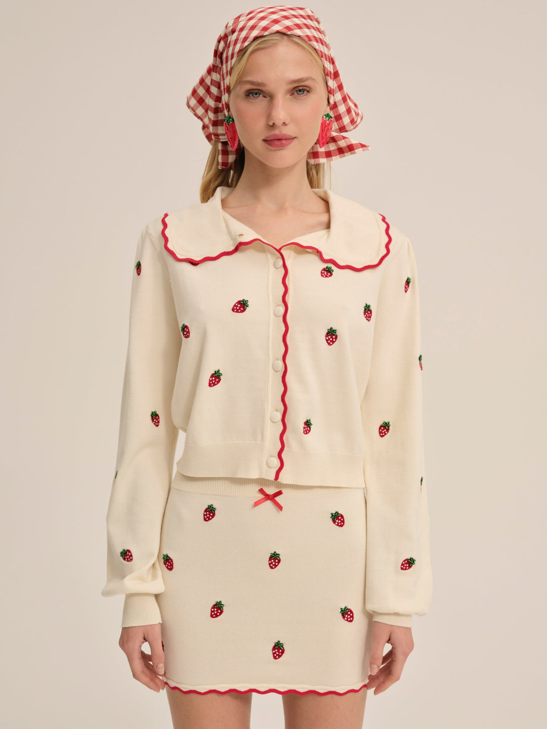 Strawberry Jam Cardigan — Cream