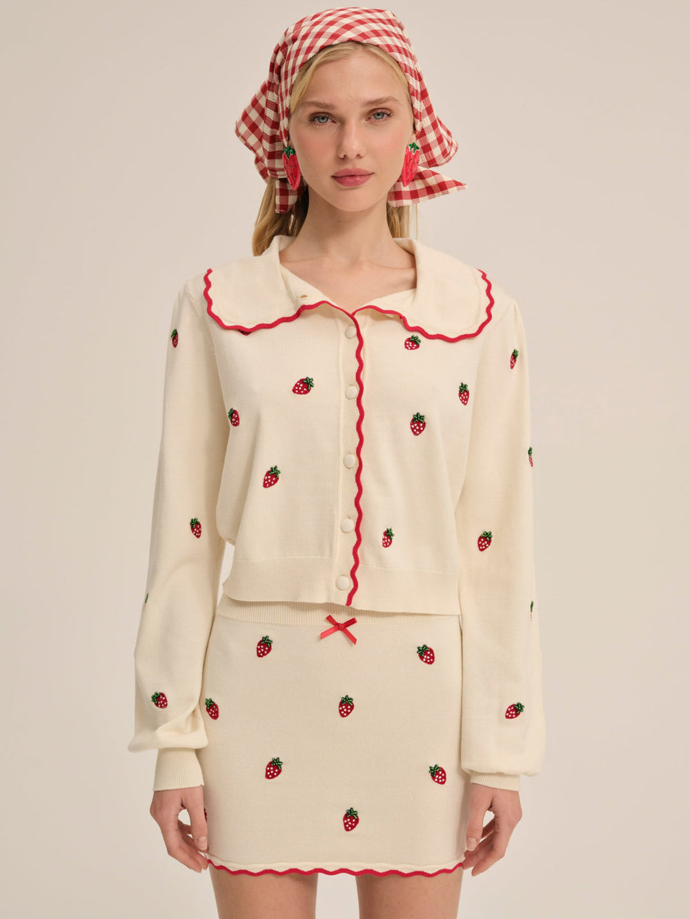 Strawberry Jam Cardigan — Cream