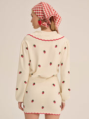 Strawberry Jam Cardigan — Cream