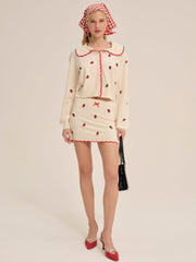 Strawberry Jam Cardigan — Cream