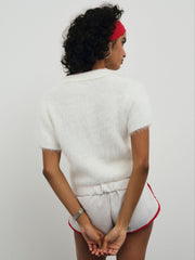 Fuzzy Knit Top — White