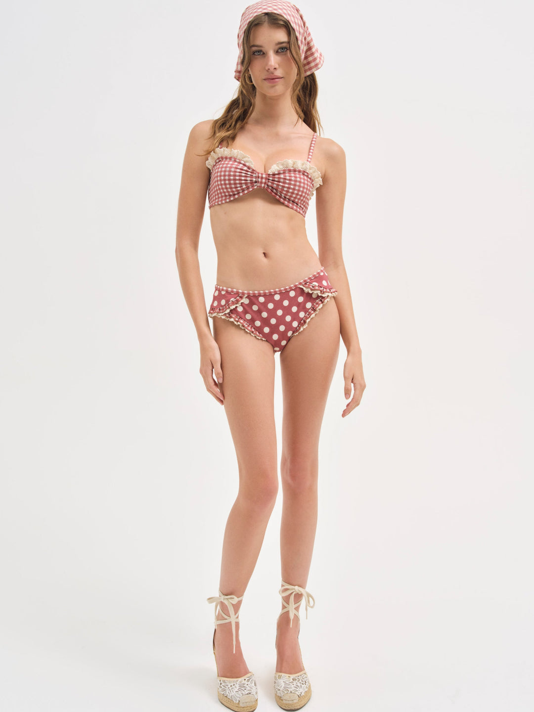 Dolly Dot Bikini Bottom — Red