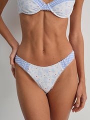 Floral Stems Bikini Bottom — White