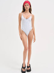 Strappy One Piece Swimsuit — Blue