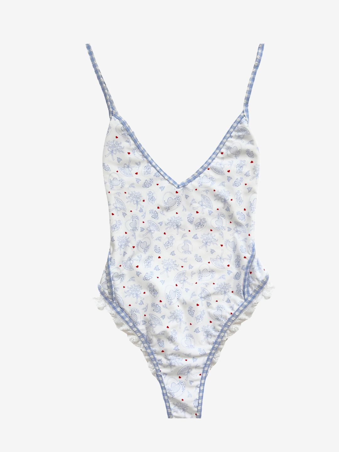 Strappy One Piece Swimsuit — Blue