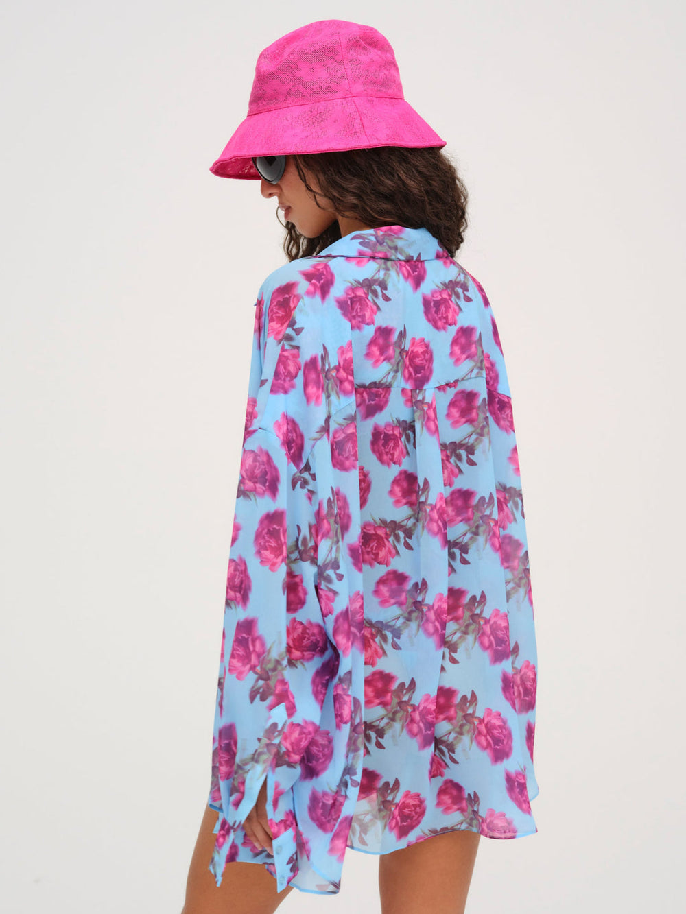 Floral Stems Button-Down Top — Blue