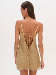 Glitter Slip Dress — Gold