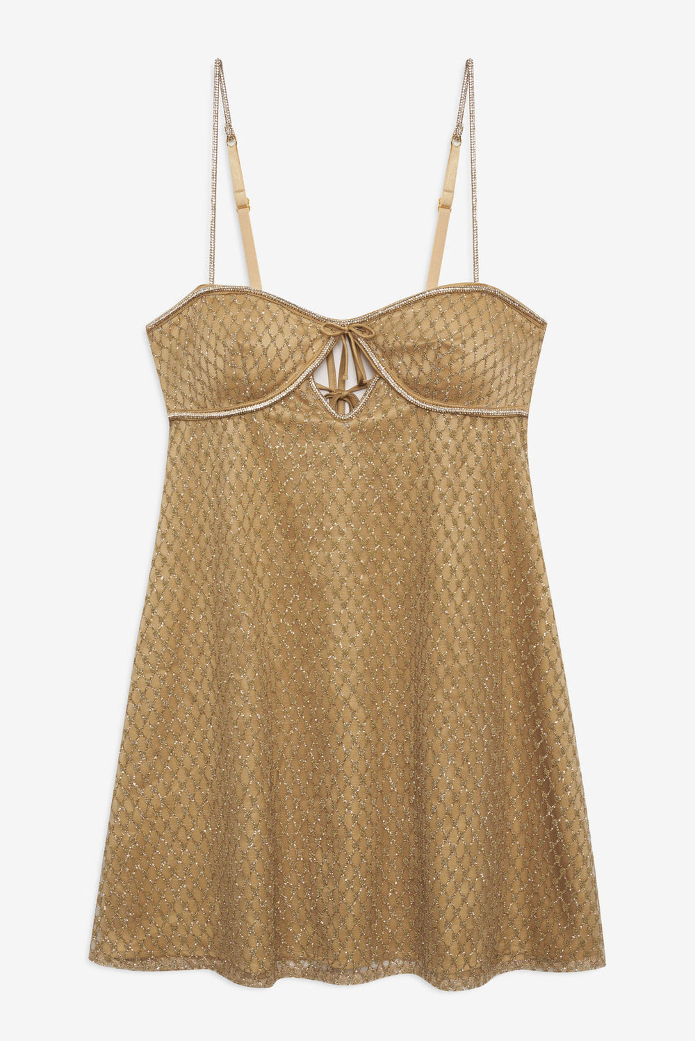 Glitter Slip Dress — Gold