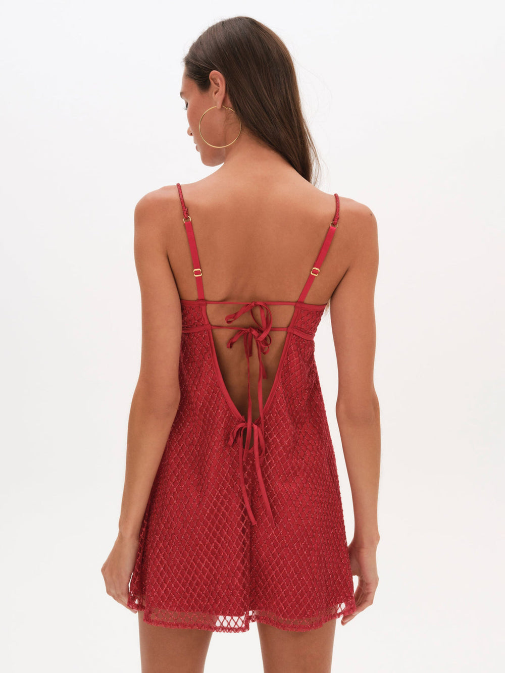 Glitter Slip Dress — Red
