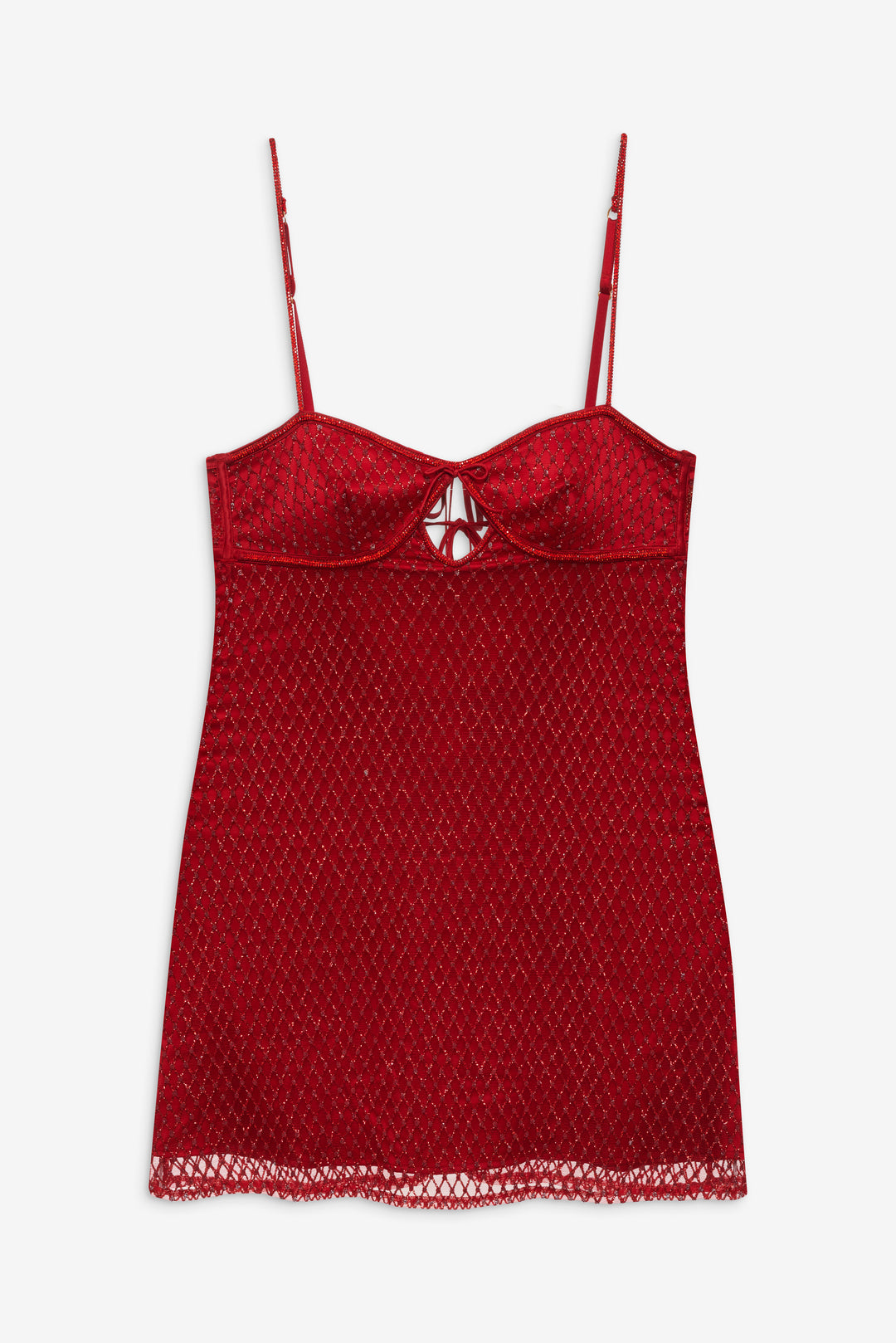 Glitter Slip Dress — Red
