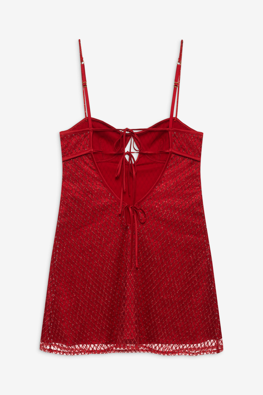 Glitter Slip Dress — Red