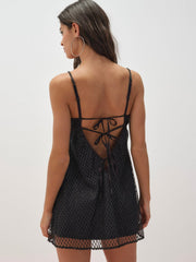 Glitter Slip Dress — Black
