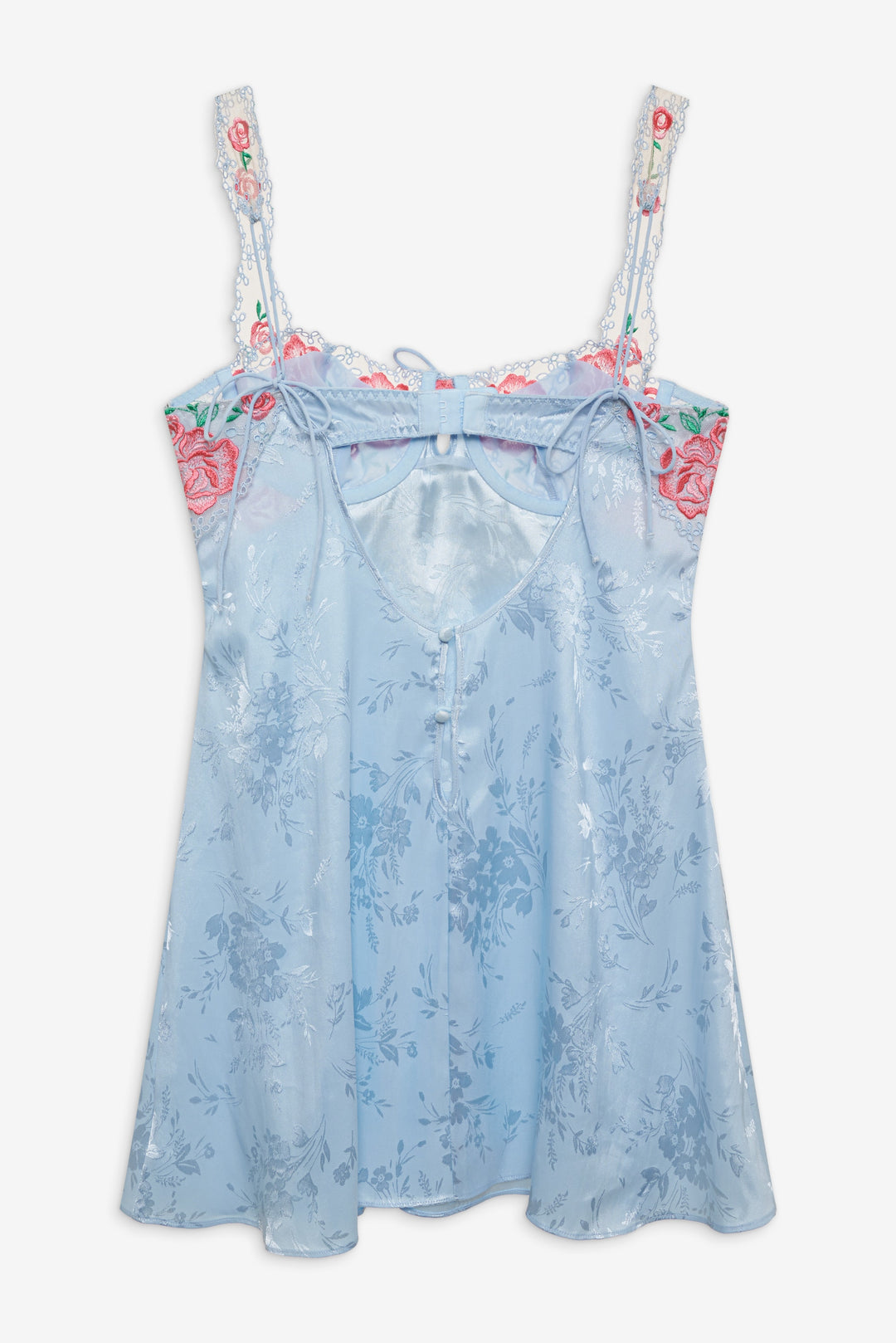 Vintage Rose Eyelet Slip — Blue