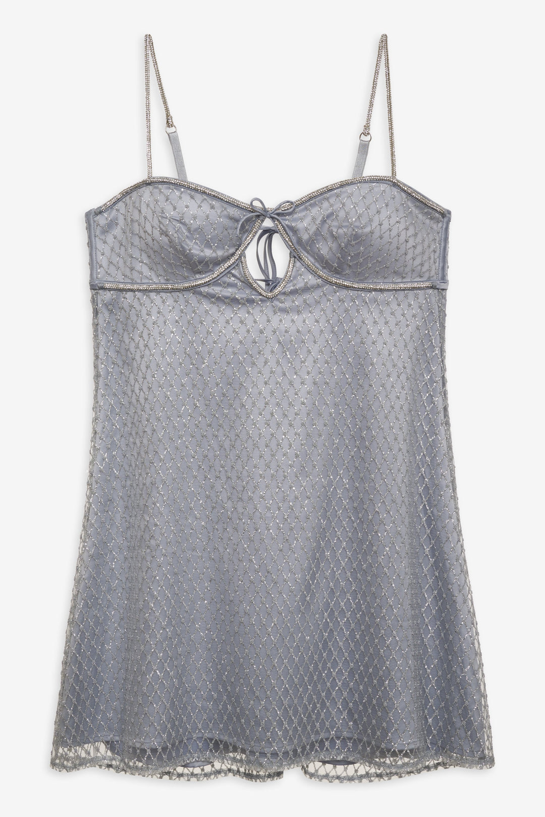 Glitter Slip Dress — Silver
