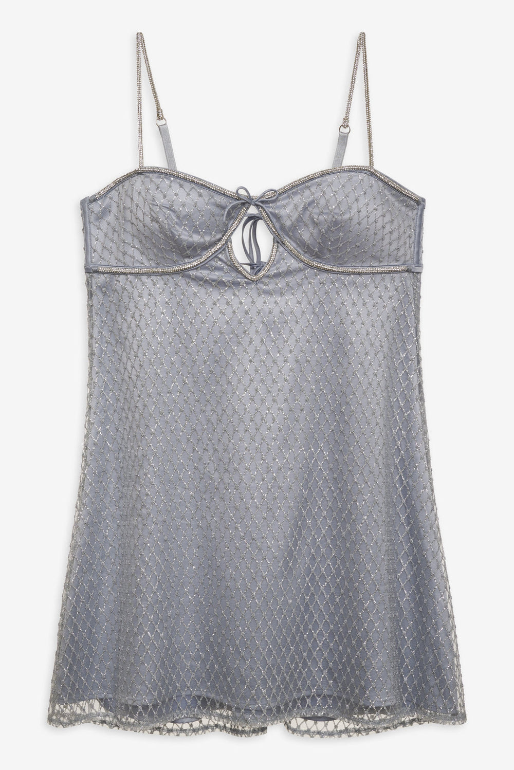 Glitter Slip Dress — Silver