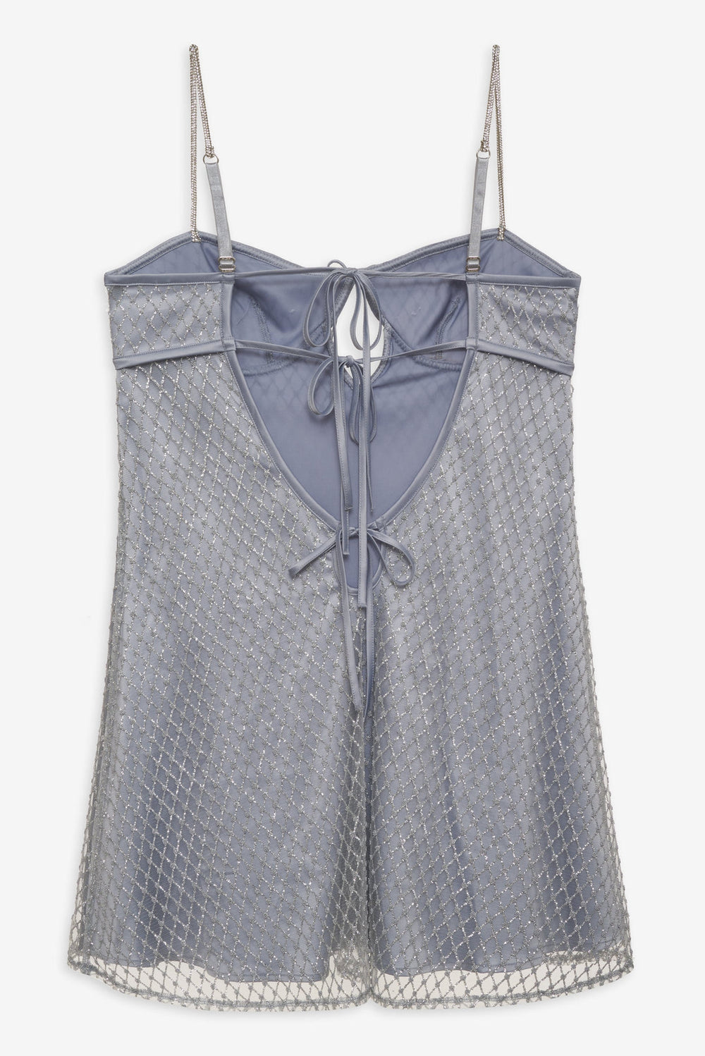Glitter Slip Dress — Silver
